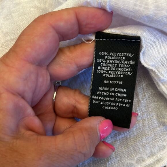 Zac & Rachel white sleeveless crocheted blouse Size XL EUC - Picture 9 of 10